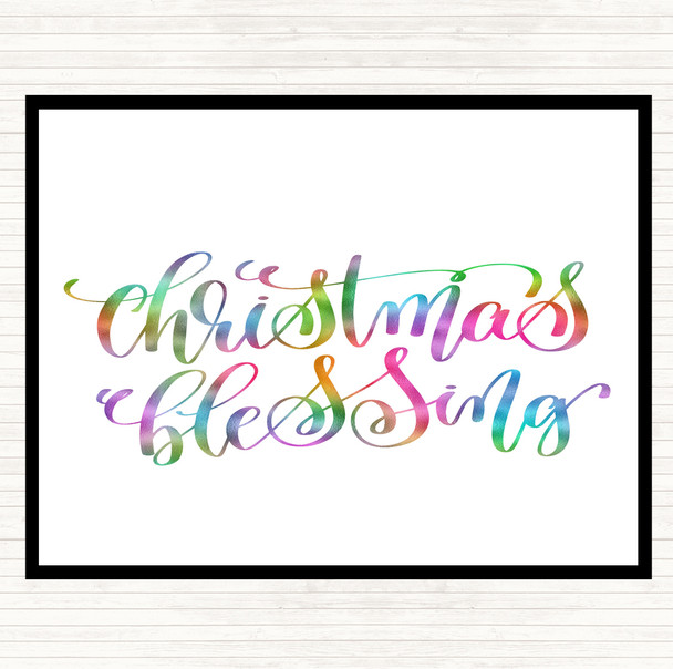 Christmas Blessing Rainbow Quote Mouse Mat Pad