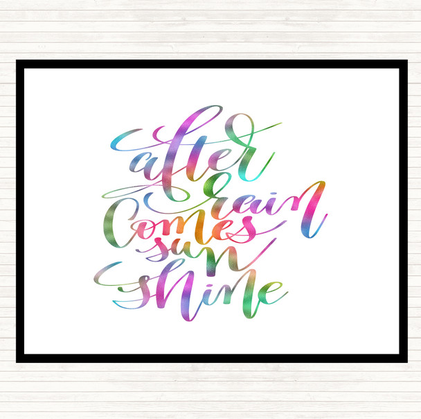 After Rain Comes Sun Rainbow Quote Mouse Mat Pad