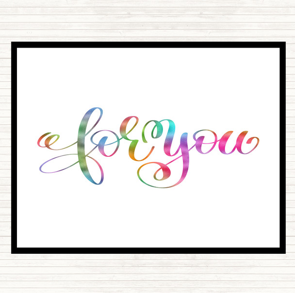 Christmas For You Rainbow Quote Dinner Table Placemat