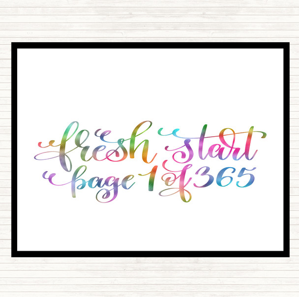 Christmas Fresh Start Rainbow Quote Mouse Mat Pad