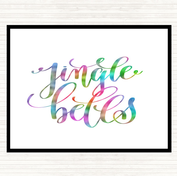 Christmas Jingle Bells Rainbow Quote Mouse Mat Pad