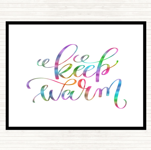 Christmas Keep Warm Rainbow Quote Mouse Mat Pad