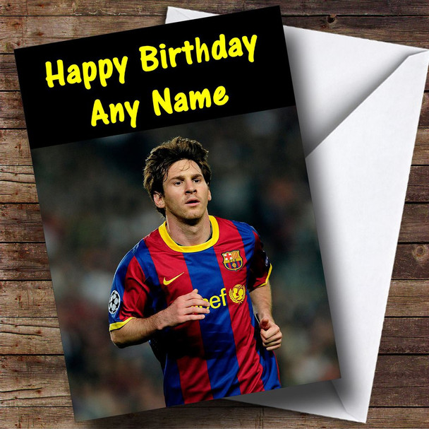 Lionel Messi Running Personalised Birthday Card