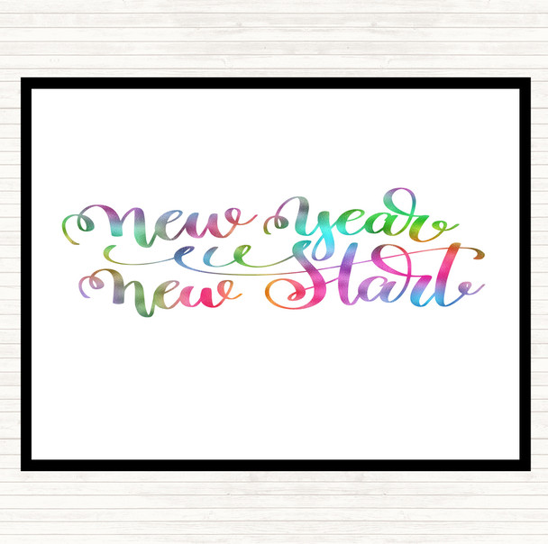 Christmas New Year New Start Rainbow Quote Mouse Mat Pad
