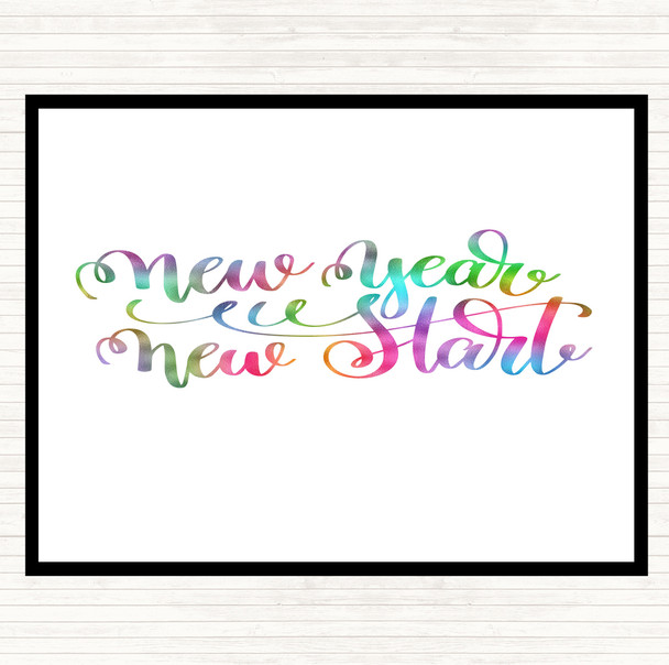 Christmas New Year New Start Rainbow Quote Dinner Table Placemat