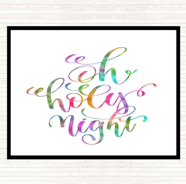 Christmas Oh Holy Night Rainbow Quote Mouse Mat Pad