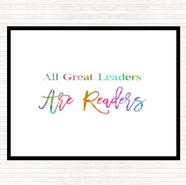 All Great Leaders Rainbow Quote Mouse Mat Pad