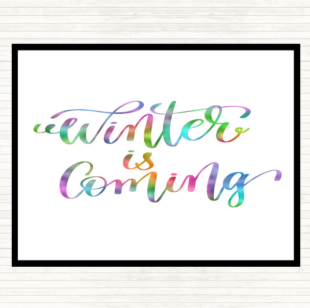Christmas Winter Is Coming Rainbow Quote Mouse Mat Pad