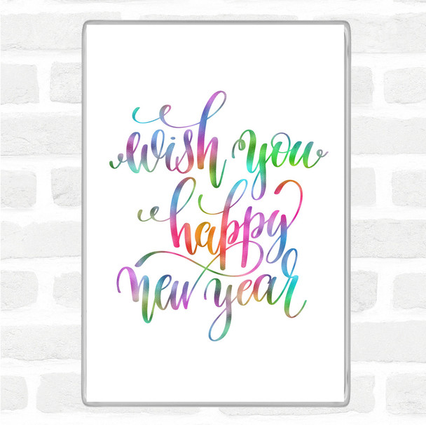 Christmas Wish Happy New Year Rainbow Quote Jumbo Fridge Magnet