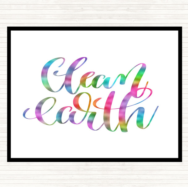 Clean Earth Rainbow Quote Dinner Table Placemat