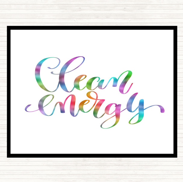 Clean Energy Rainbow Quote Dinner Table Placemat