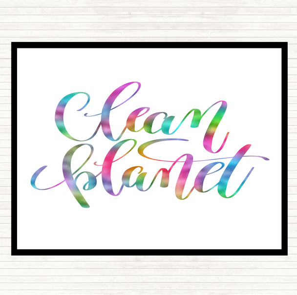 Clean Planet Rainbow Quote Mouse Mat Pad