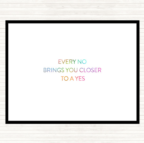 Closer To Yes Rainbow Quote Mouse Mat Pad
