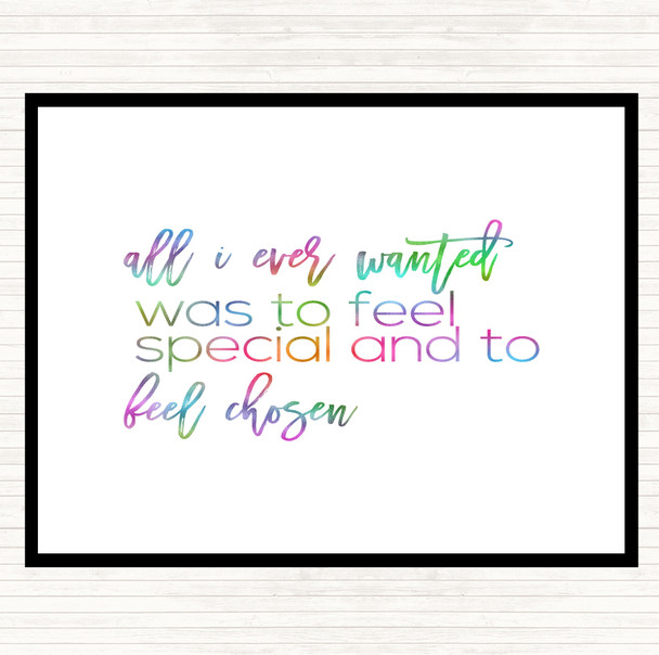 All I Wanted Rainbow Quote Dinner Table Placemat