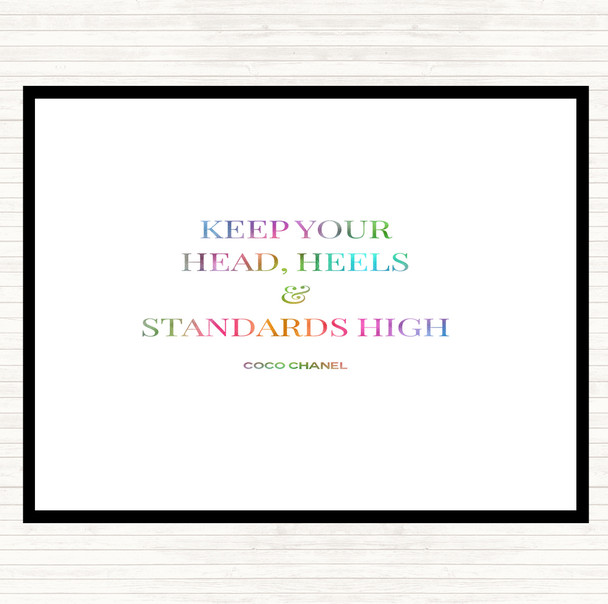 Coco Chanel High Standard & Heels Rainbow Quote Mouse Mat Pad
