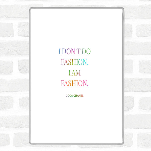 Coco Chanel I Am Fashion Rainbow Quote Jumbo Fridge Magnet