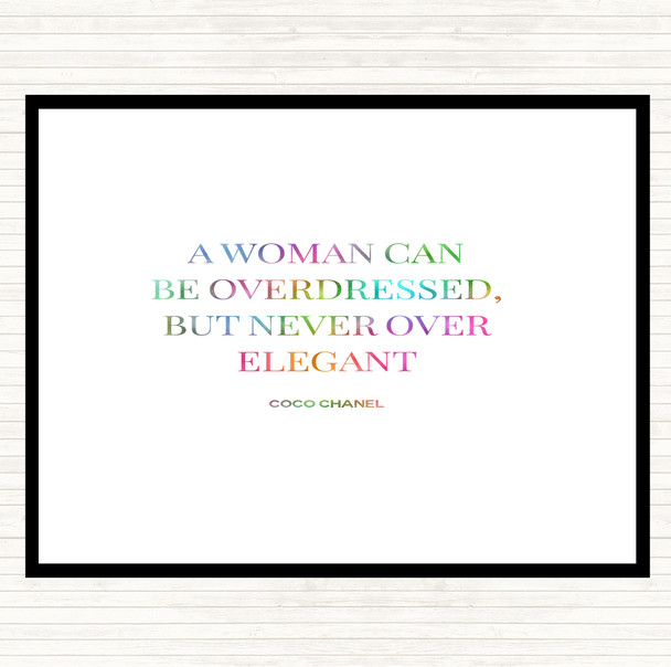Coco Chanel Over Elegant Rainbow Quote Dinner Table Placemat