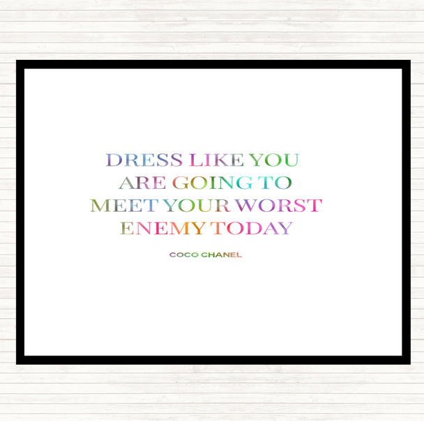 Coco Chanel Worst Enemy Rainbow Quote Mouse Mat Pad