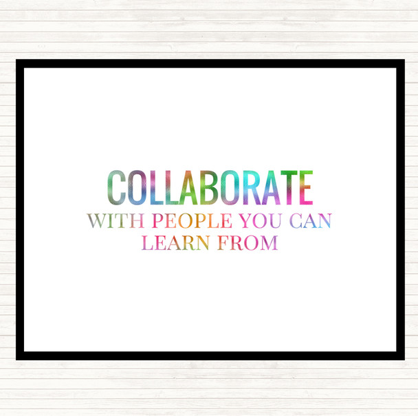 Collaborate Rainbow Quote Mouse Mat Pad