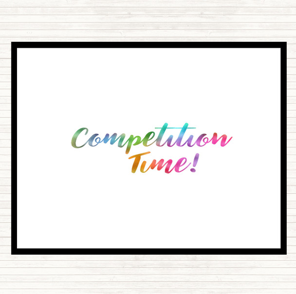 Competition Time Rainbow Quote Mouse Mat Pad