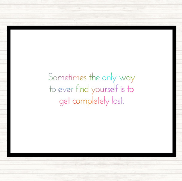 Completely Lost Rainbow Quote Mouse Mat Pad