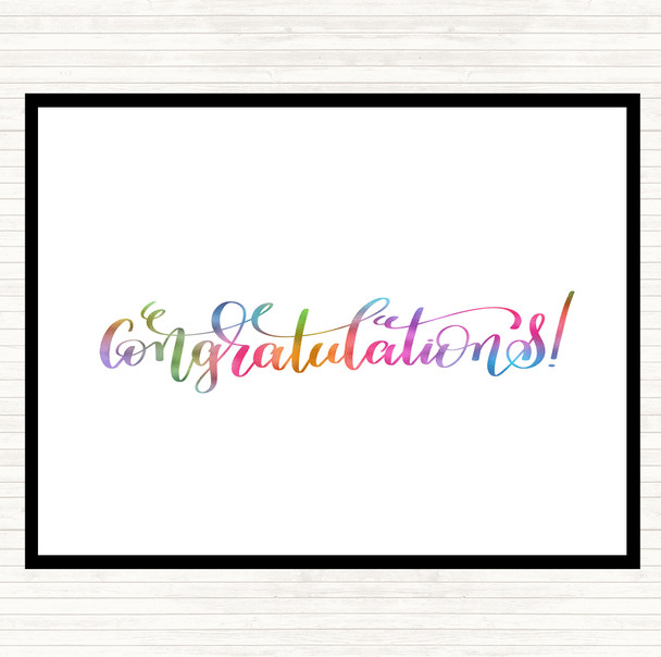 Congratu Rainbow Quote Mouse Mat Pad