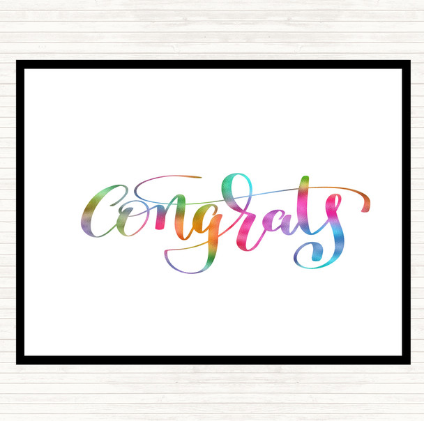 Congratulations Rainbow Quote Dinner Table Placemat