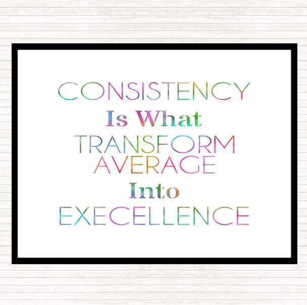 Consistency Rainbow Quote Mouse Mat Pad