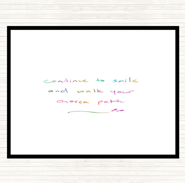 Continue To Smile Rainbow Quote Dinner Table Placemat