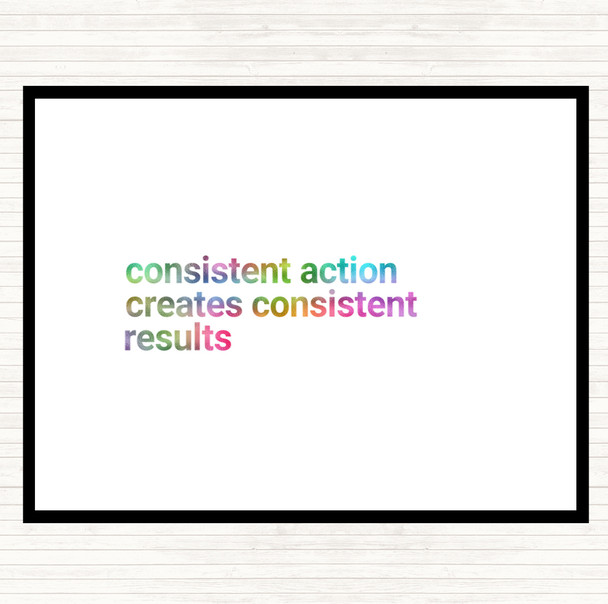 Consistent Action Creates Consistent Results Rainbow Quote Mouse Mat Pad