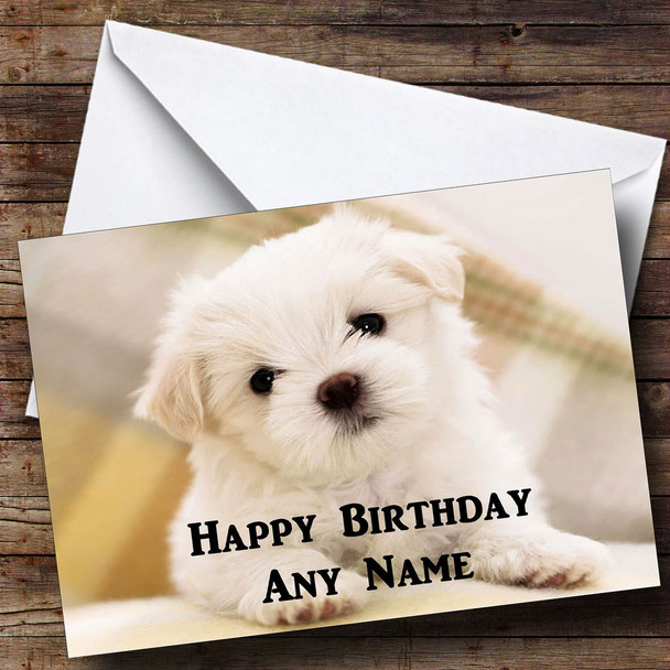 Adorable West Highland Terrier Puppy Dog Personalised Birthday Card