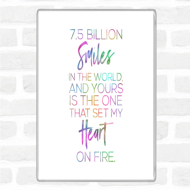 7.5 Billion Smiles Rainbow Quote Jumbo Fridge Magnet