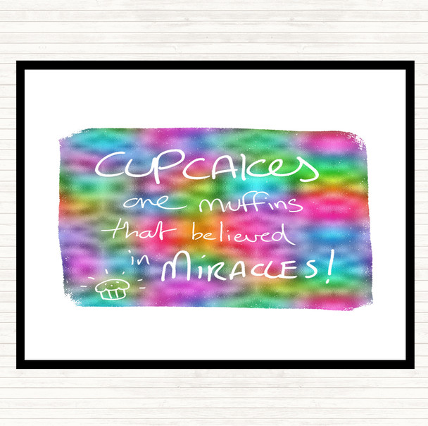 Cupcakes Muffins Rainbow Quote Dinner Table Placemat