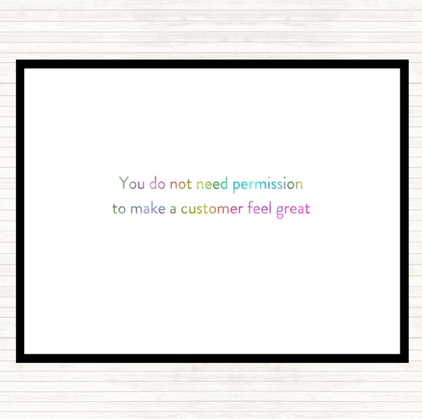 Customer Feel Great Rainbow Quote Mouse Mat Pad