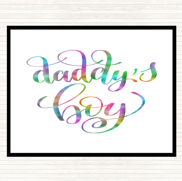 Daddy's Boy Rainbow Quote Mouse Mat Pad