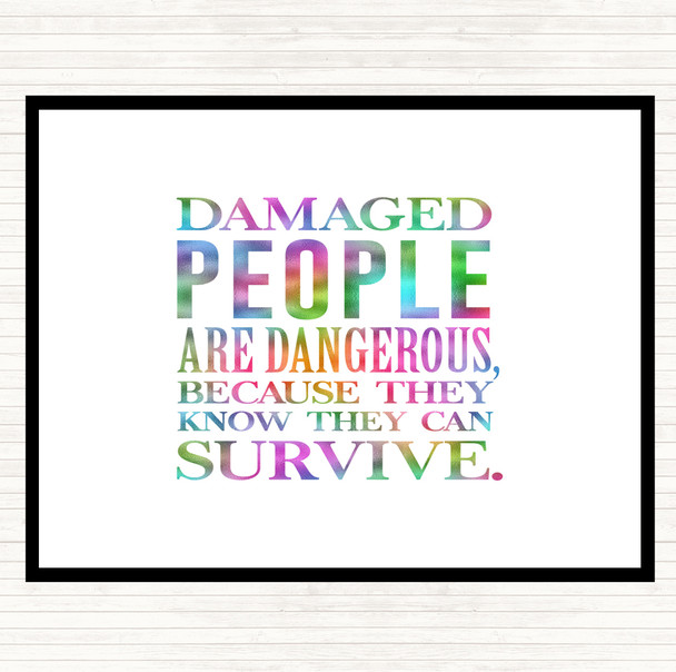 Damaged People Rainbow Quote Mouse Mat Pad
