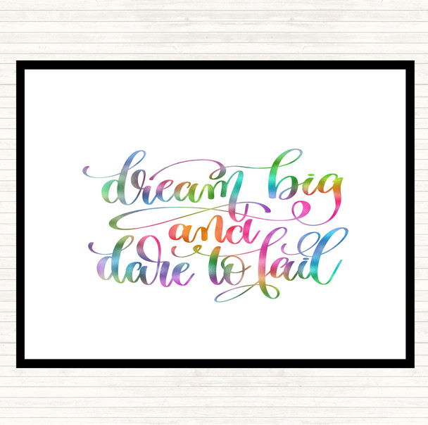 Dare To Fail Rainbow Quote Mouse Mat Pad