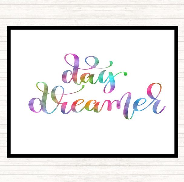 Day Dreamer Rainbow Quote Mouse Mat Pad