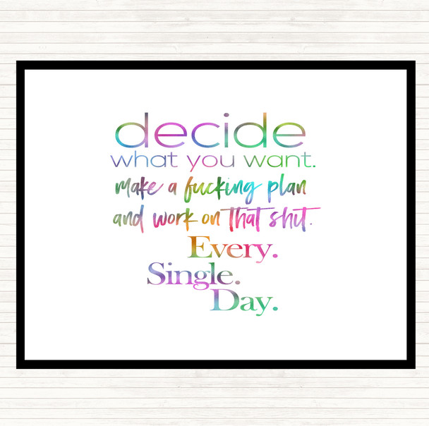Decide What You Want Rainbow Quote Mouse Mat Pad