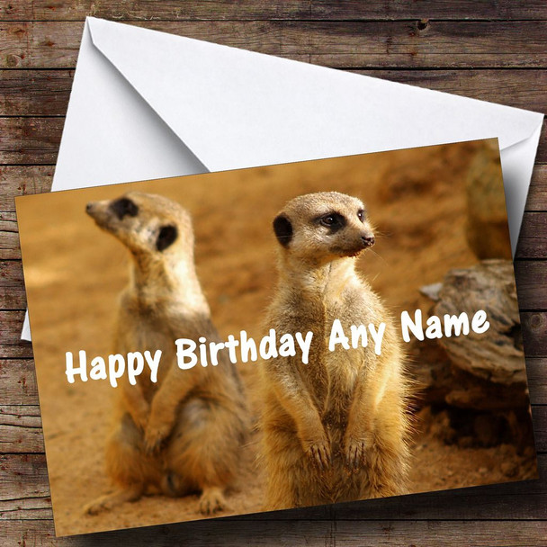 Two Meerkats Personalised Birthday Card