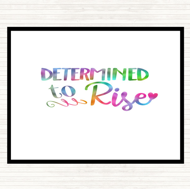 Determined To Rise Rainbow Quote Mouse Mat Pad
