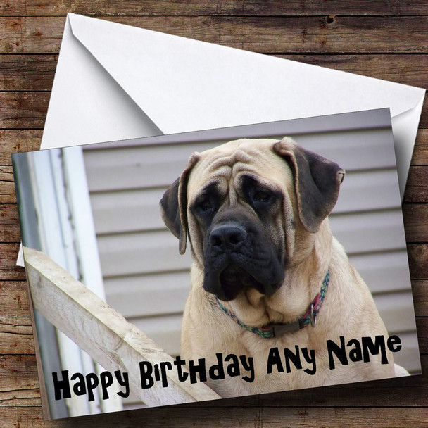 Mastiff Dog Personalised Birthday Card