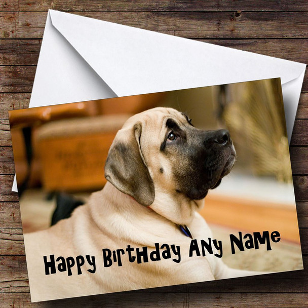 English Mastiff Personalised Birthday Card