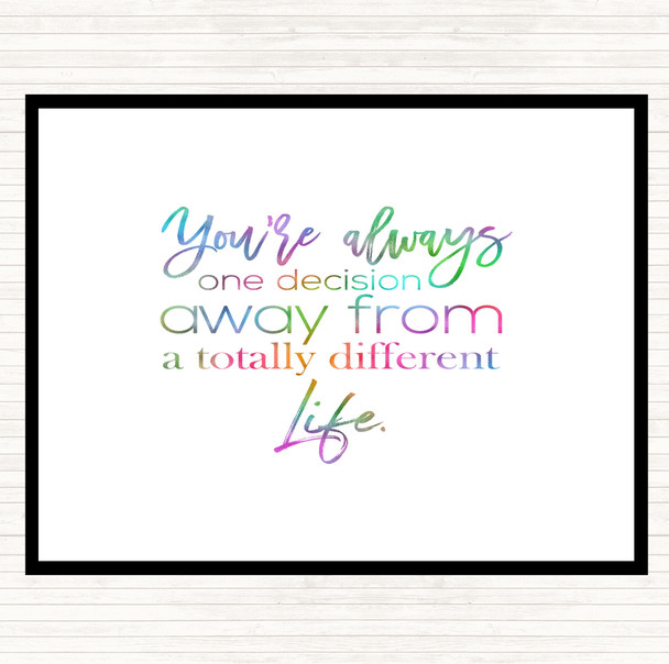 Different Life Rainbow Quote Dinner Table Placemat