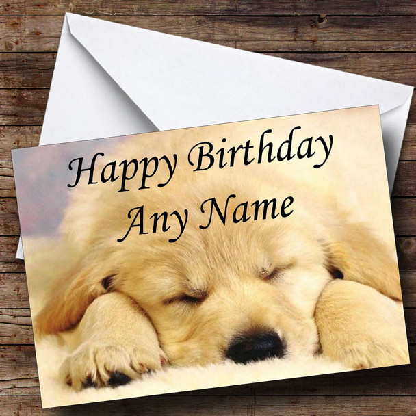 Sleeping Labrador Puppy Personalised Birthday Card