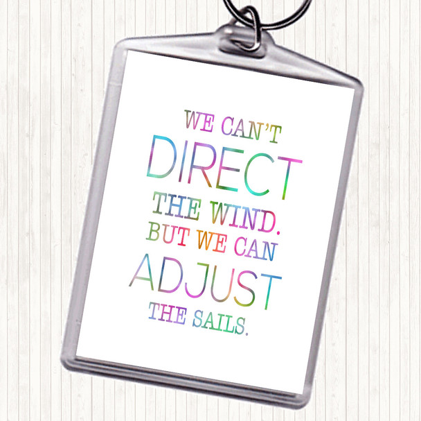 Direct Wind Adjust Sails Rainbow Quote Bag Tag Keychain Keyring