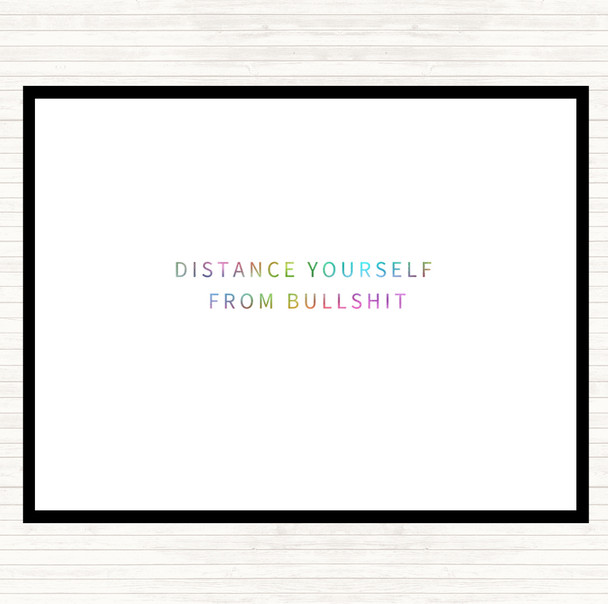 Distance Yourself Rainbow Quote Mouse Mat Pad
