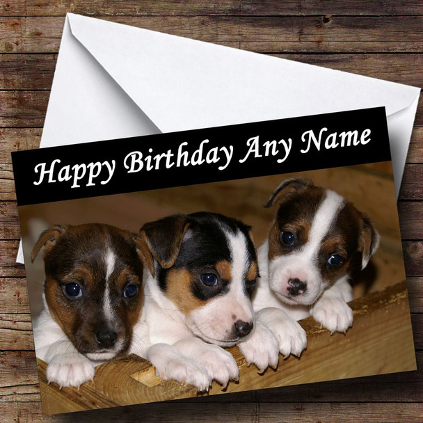 Jack Russell Puppy Dogs Personalised Birthday Card