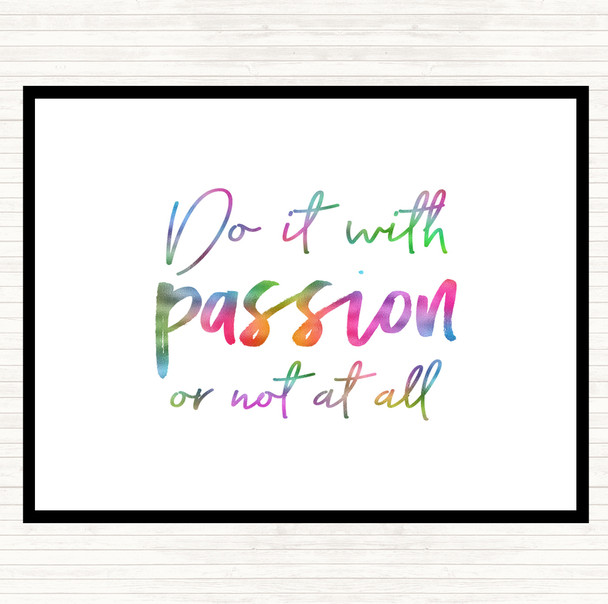 Do It With Passion Rainbow Quote Mouse Mat Pad