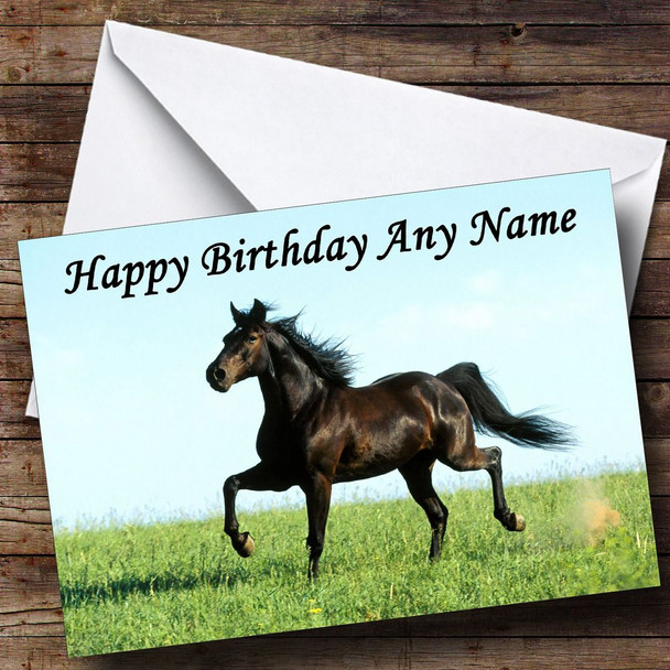 Chestnut Horse Personalised Birthday Card